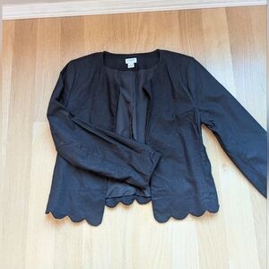 J. Crew Scalloped Black Blazer